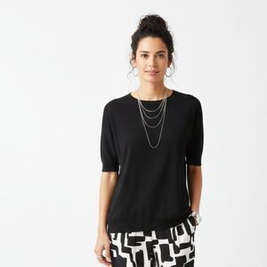 Prive’ 100% Cashmere Short Sleeve Sweater Top XL